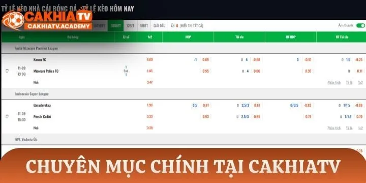 Những chuyên mục chính tại Cakhia TV